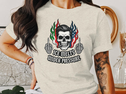 Bold Ice Melts Under Pressure Skull Graphic T-shirt product