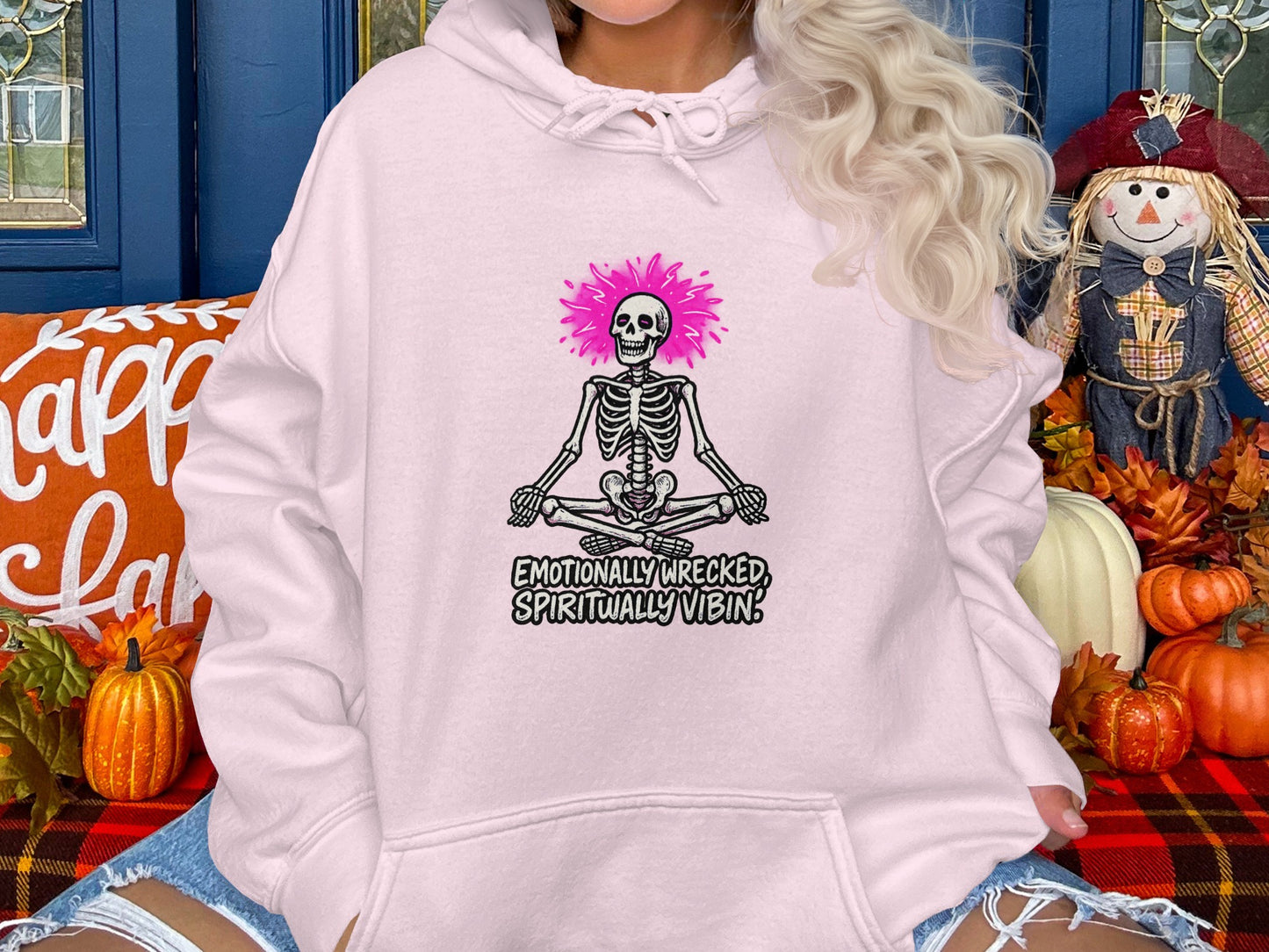 Emotionally Wrecked Spiritually Vibin Hoodie product