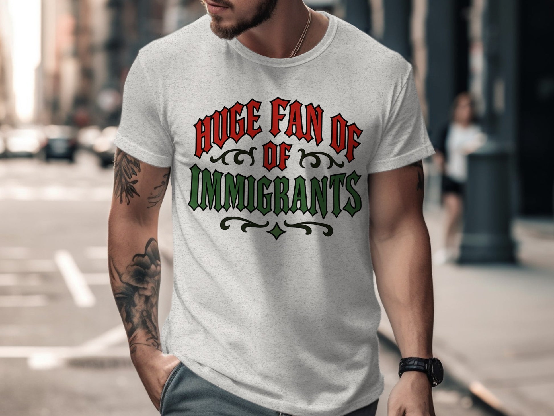 Huge Fan of Immigrants Graphic T-Shirt Fashion