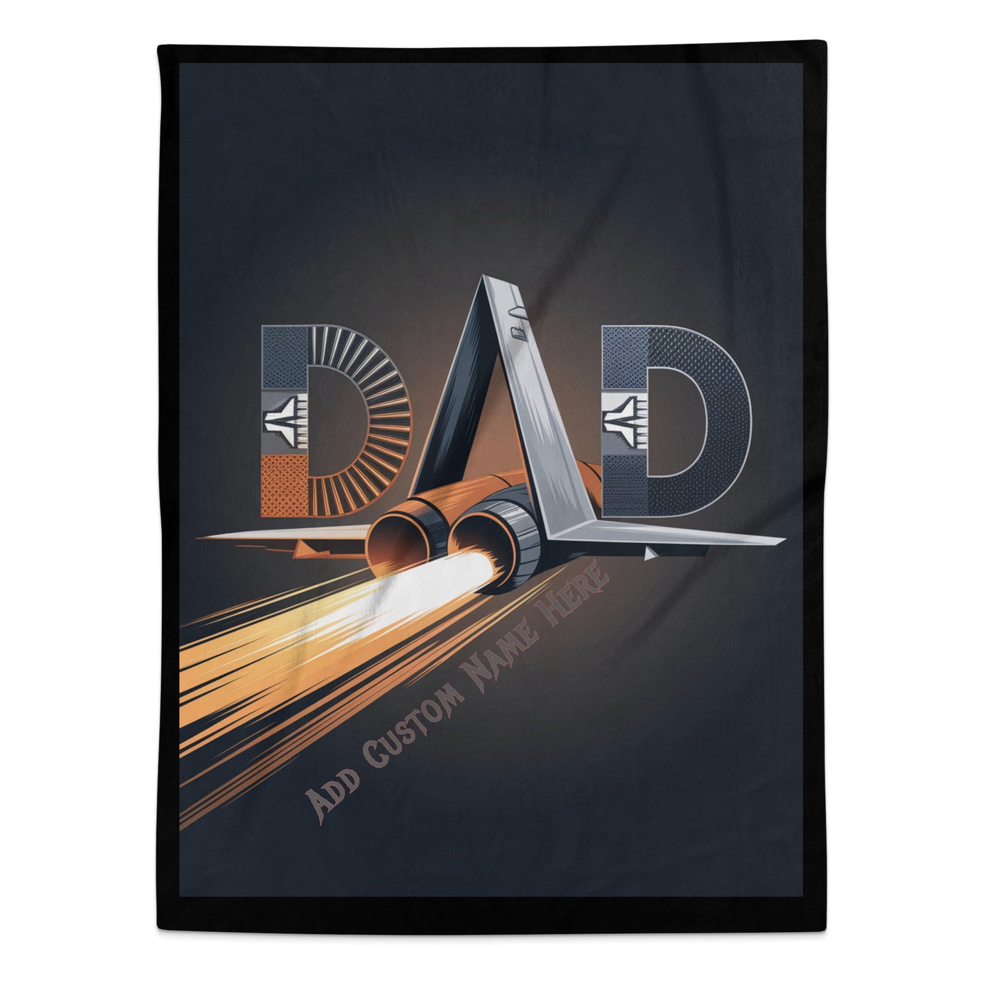 Personalized DAD Rocket Design Throw Blanket product