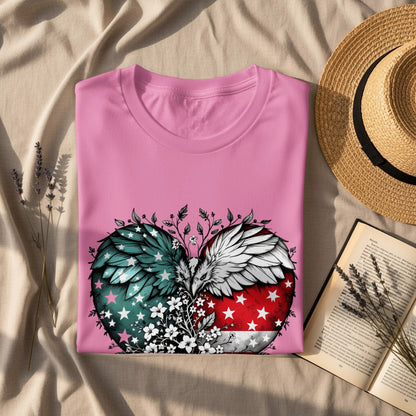 Patriotic Angel Wings Heart Design Women's T-shirt product
