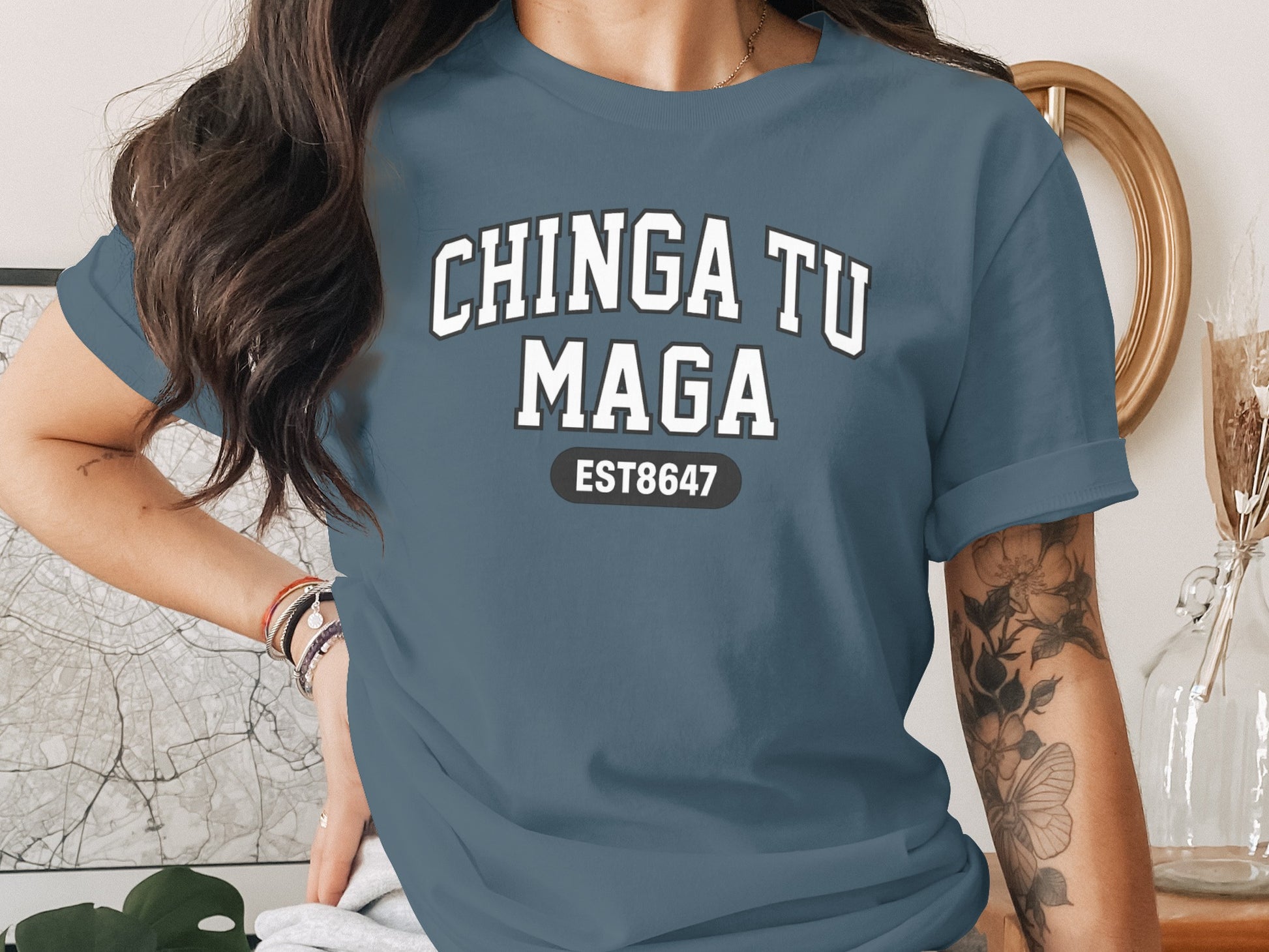 Chinga Tu Maga EST8647 Relaxed Fit Casual T-Shirt