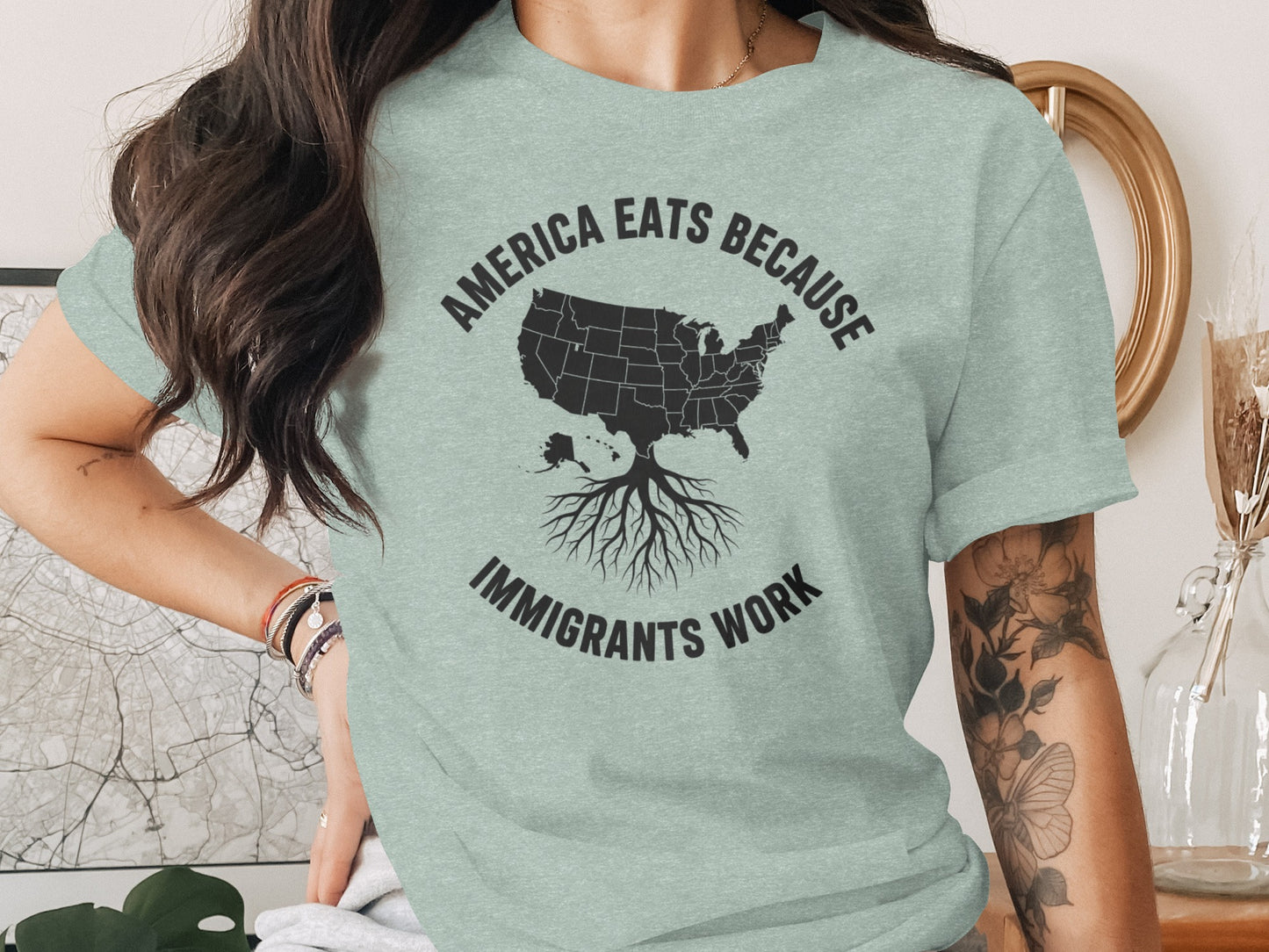America Eats Because Immigrants Work T-shirt product type