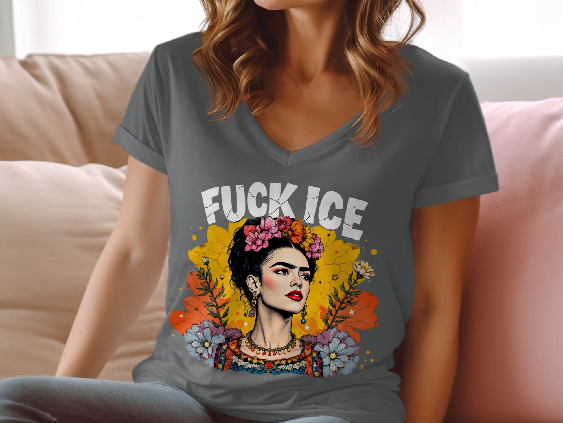 Frida Design Graphic Tee with Bold Statement