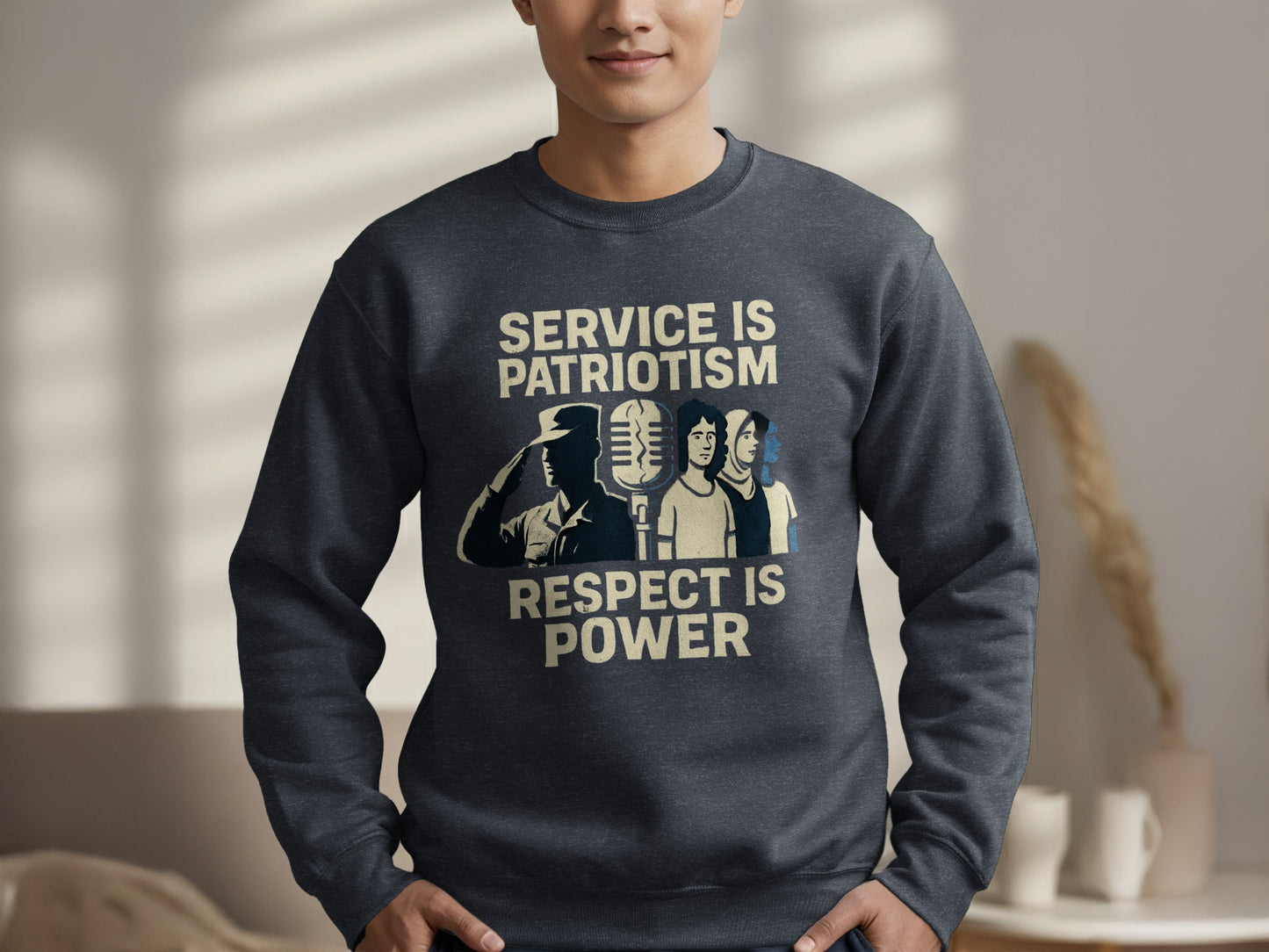 Service is patriotism respect is power sweatshirt product type