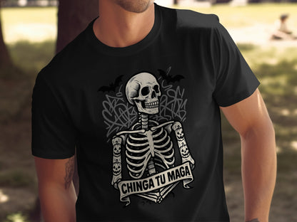 Chinga Tu Maga Skeleton Graphic Printed T-Shirt Product