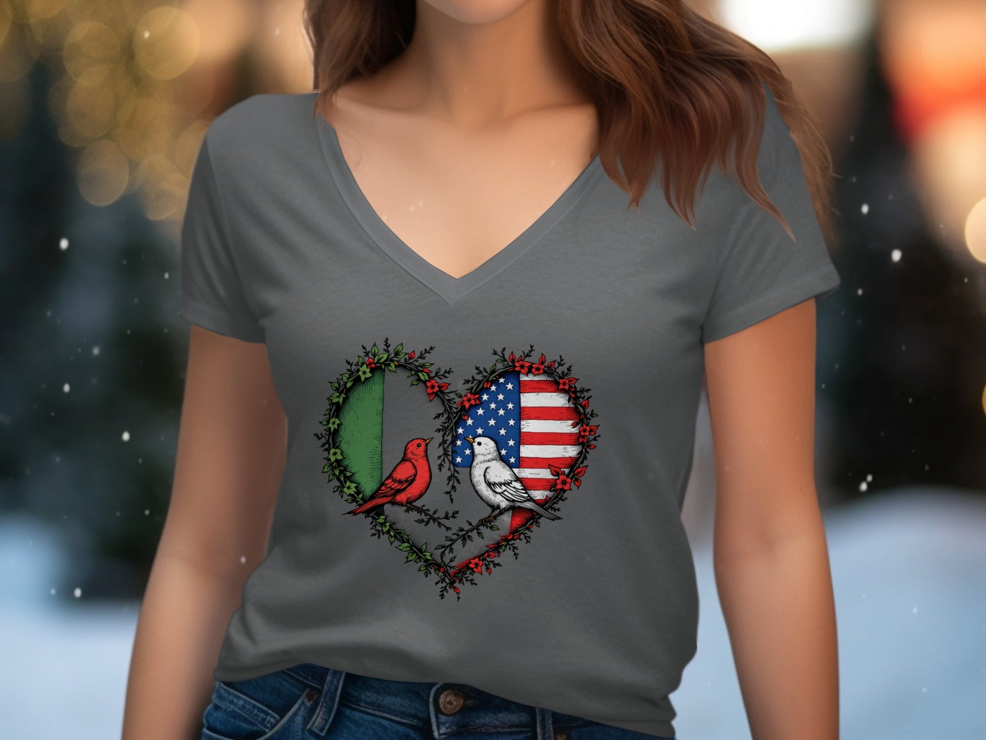 Heart Shaped Flag Birds Love Winter Design product