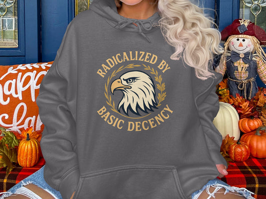 Radicalized by Basic Decency Eagle Hoodie product type