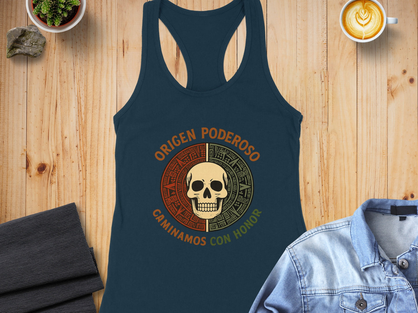 Origen Poderoso Caminamos Con Honor Skull Tank Top