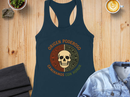 Origen Poderoso Caminamos Con Honor Skull Tank Top