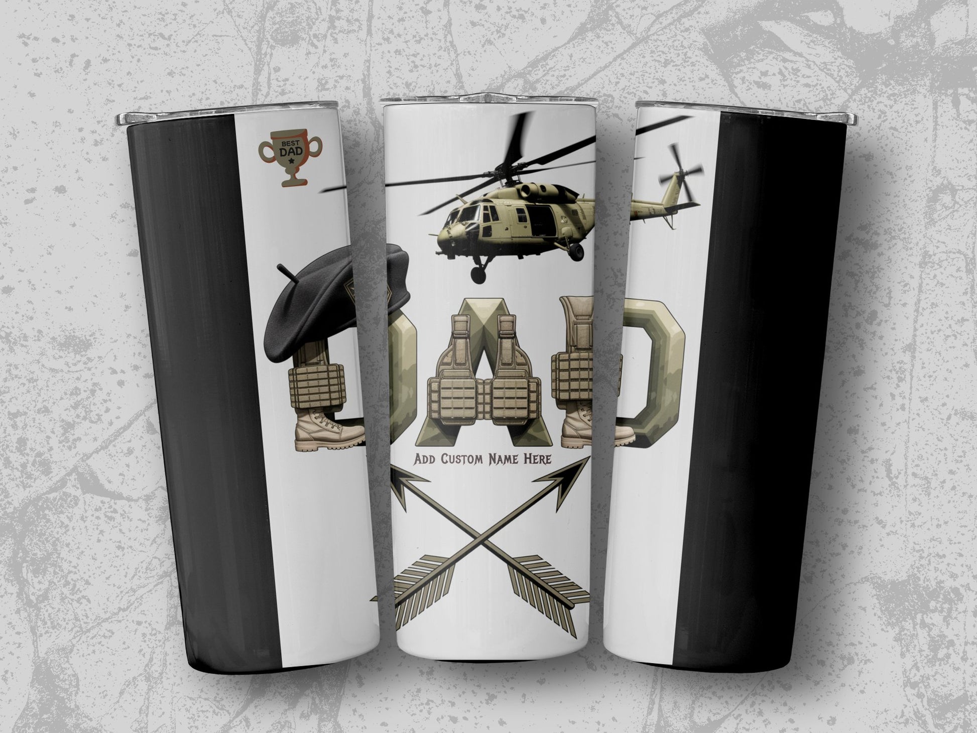 Military Dad Customizable Tumbler with Helicopter product type