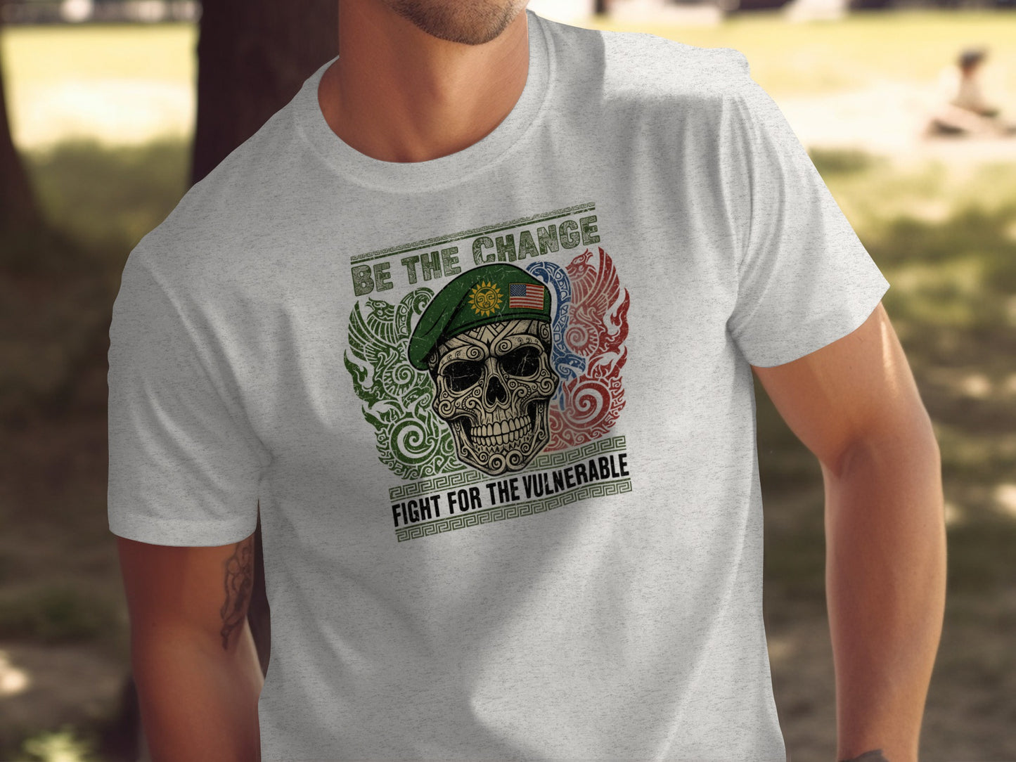 Be The Change Skull Art T-shirt Fight For Vulnerable