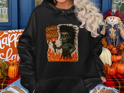 Skeleton With Candle Graphic Black Hoodie product