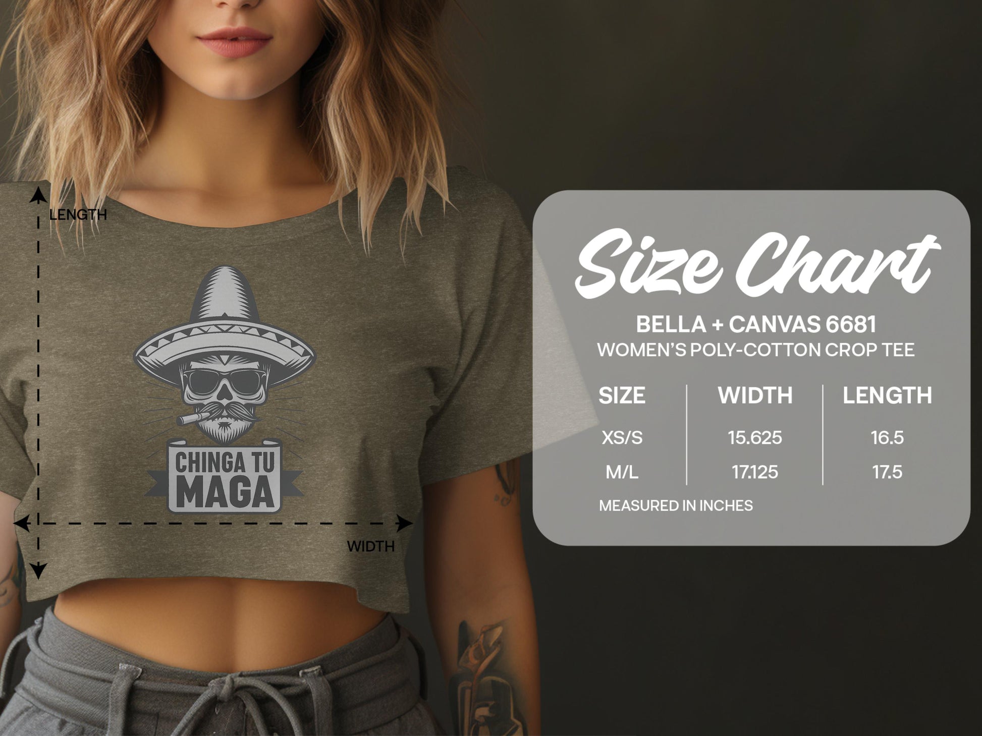 Chinga Tu MAGA Women's Poly-Cotton Crop Tee product