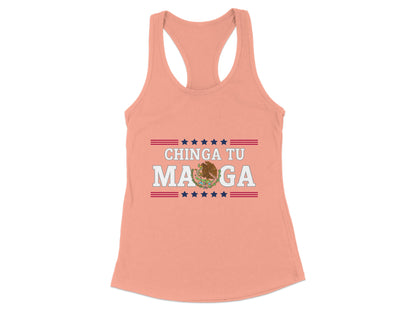Chinga Tu MAGA Racerback Tank Top Patriotic Statement product