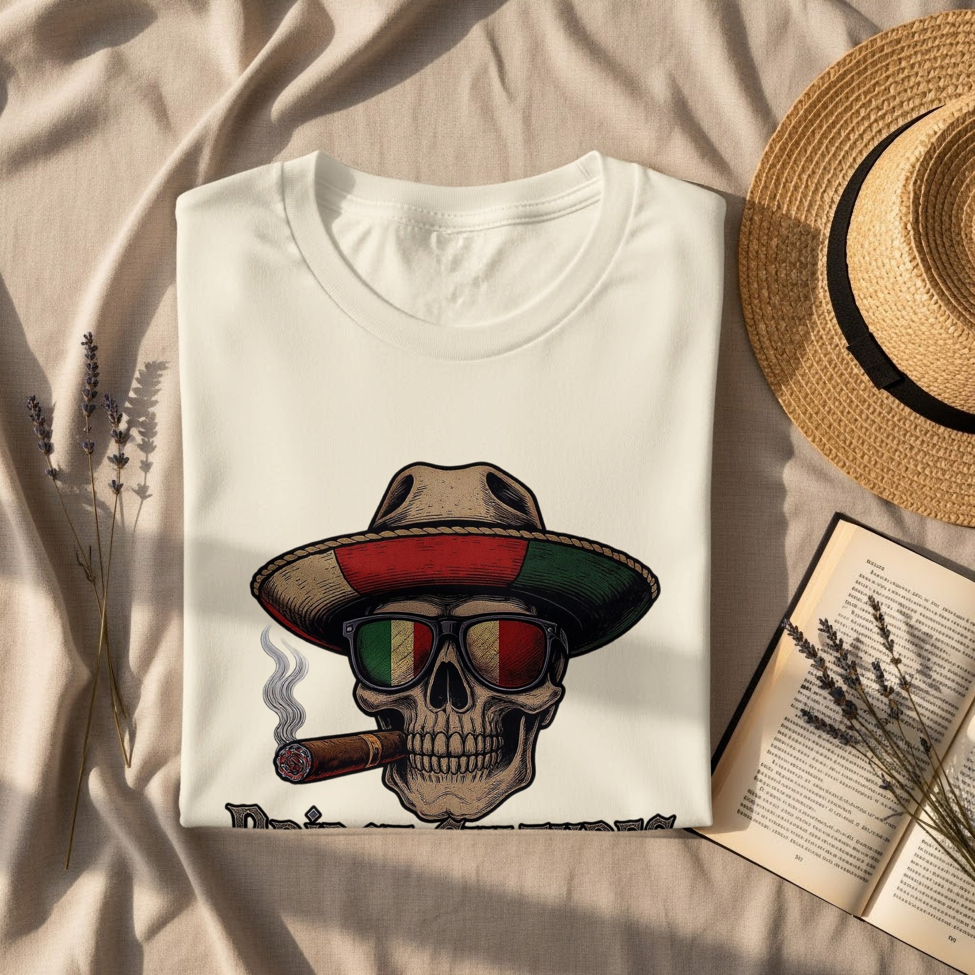 Stylish Skull with Hat and Glasses Graphic Shirt product