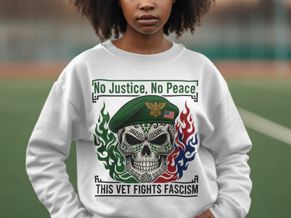No Justice No Peace Skull Vet Fights Fascism Shirt
