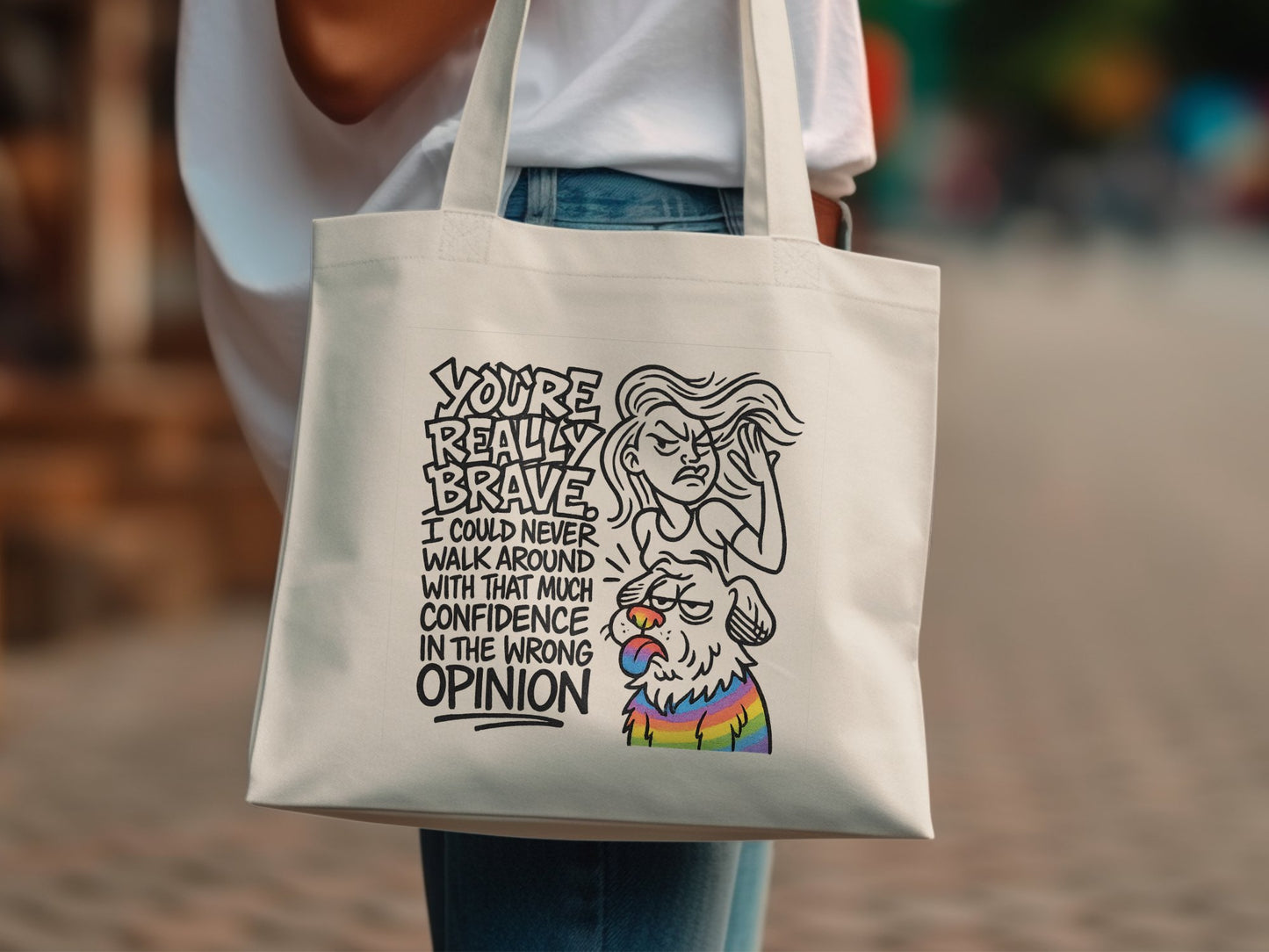 Funny Graphic Print Canvas Tote Bag Product