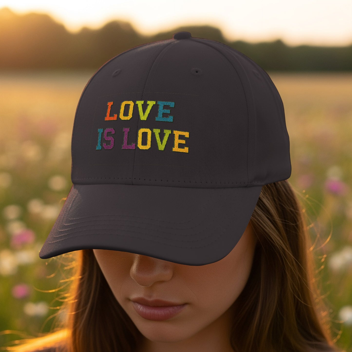 Love Is Love Rainbow Text Statement Hat product