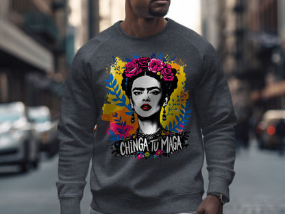 Vibrant Frida Kahlo Graphic Art Sweatshirt product type