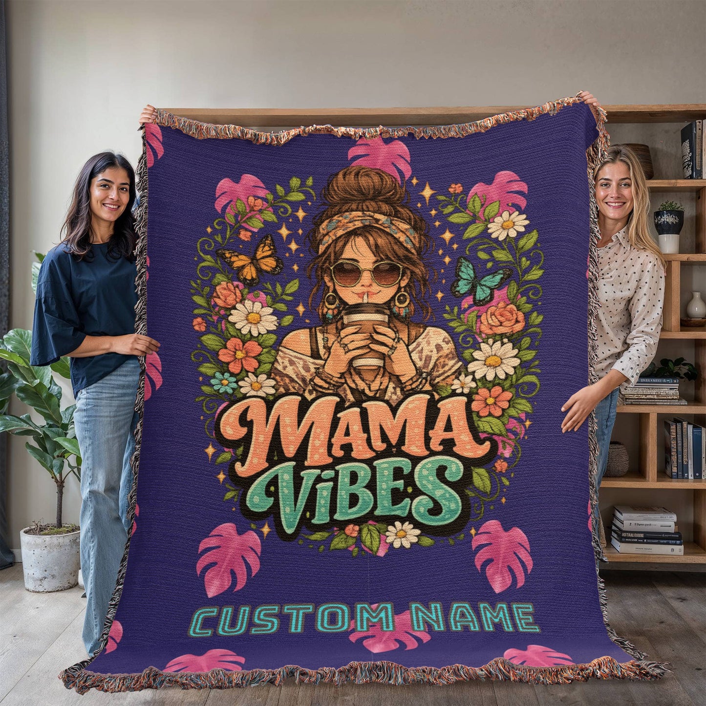Custom Mother's blanket, add your personalization to Woven Blanket, amazing quality