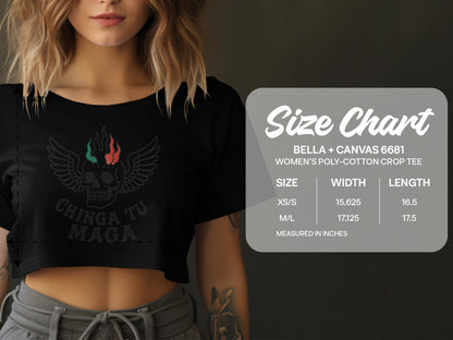 Chinga Tu Maga Skull Graphic Crop Tee product