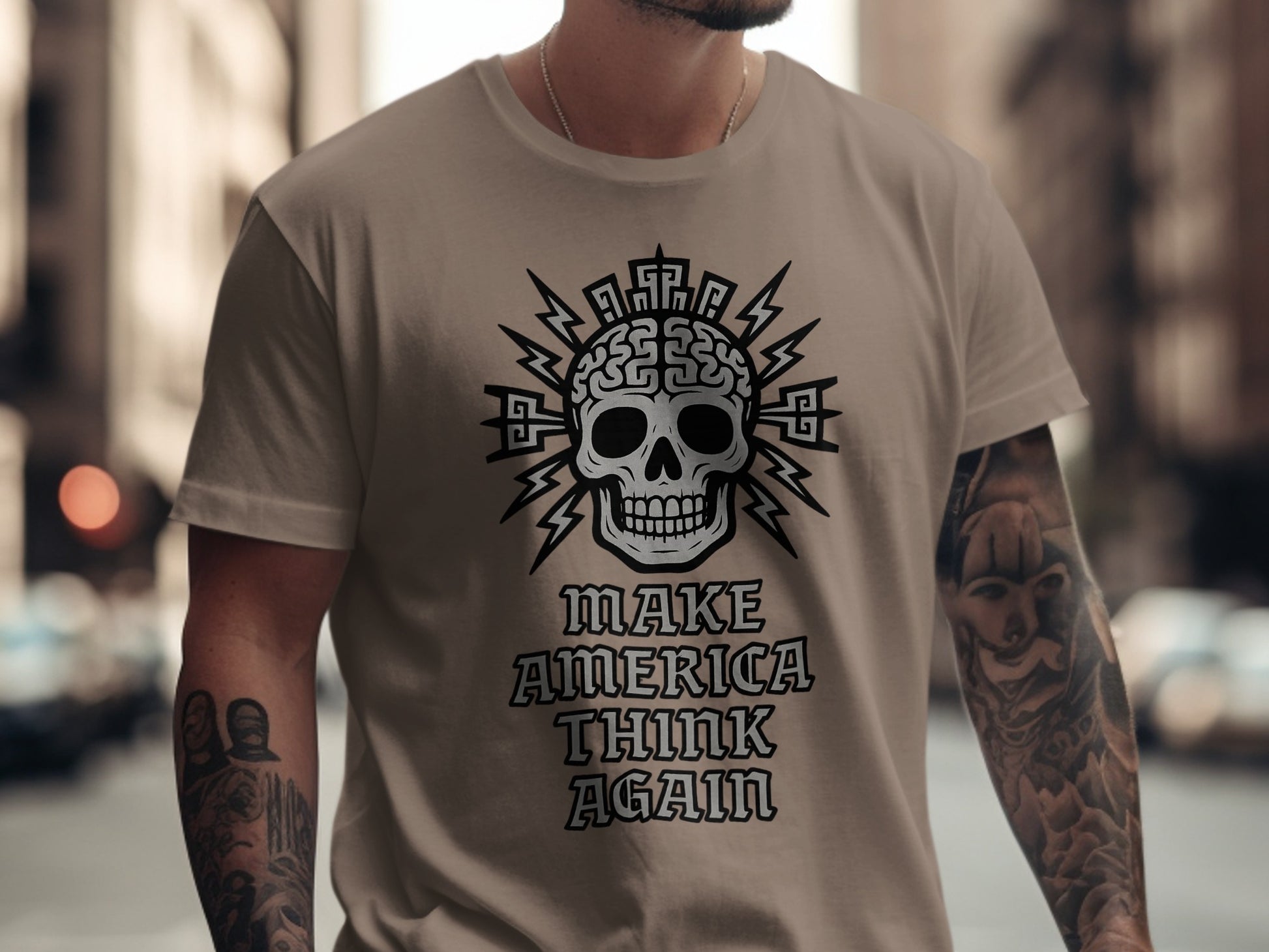 Make America Think Again Skull T-Shirt