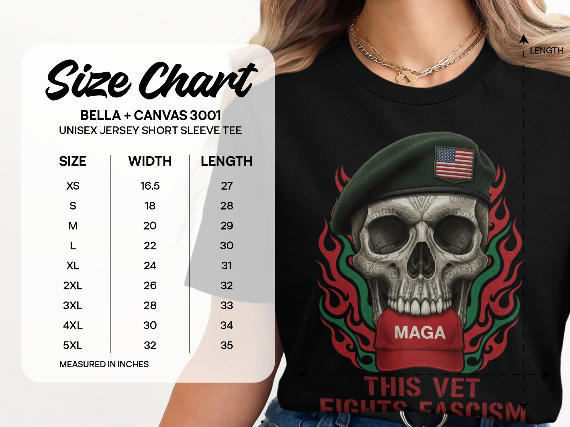 This Vet Fights Fascism T-Shirt Unisex Bella Canvas