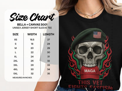 This Vet Fights Fascism T-Shirt Unisex Bella Canvas