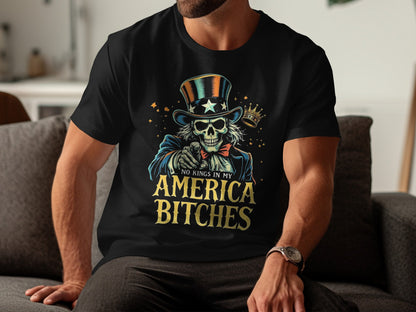No Kings In My America Bitches Skull T-shirt product type