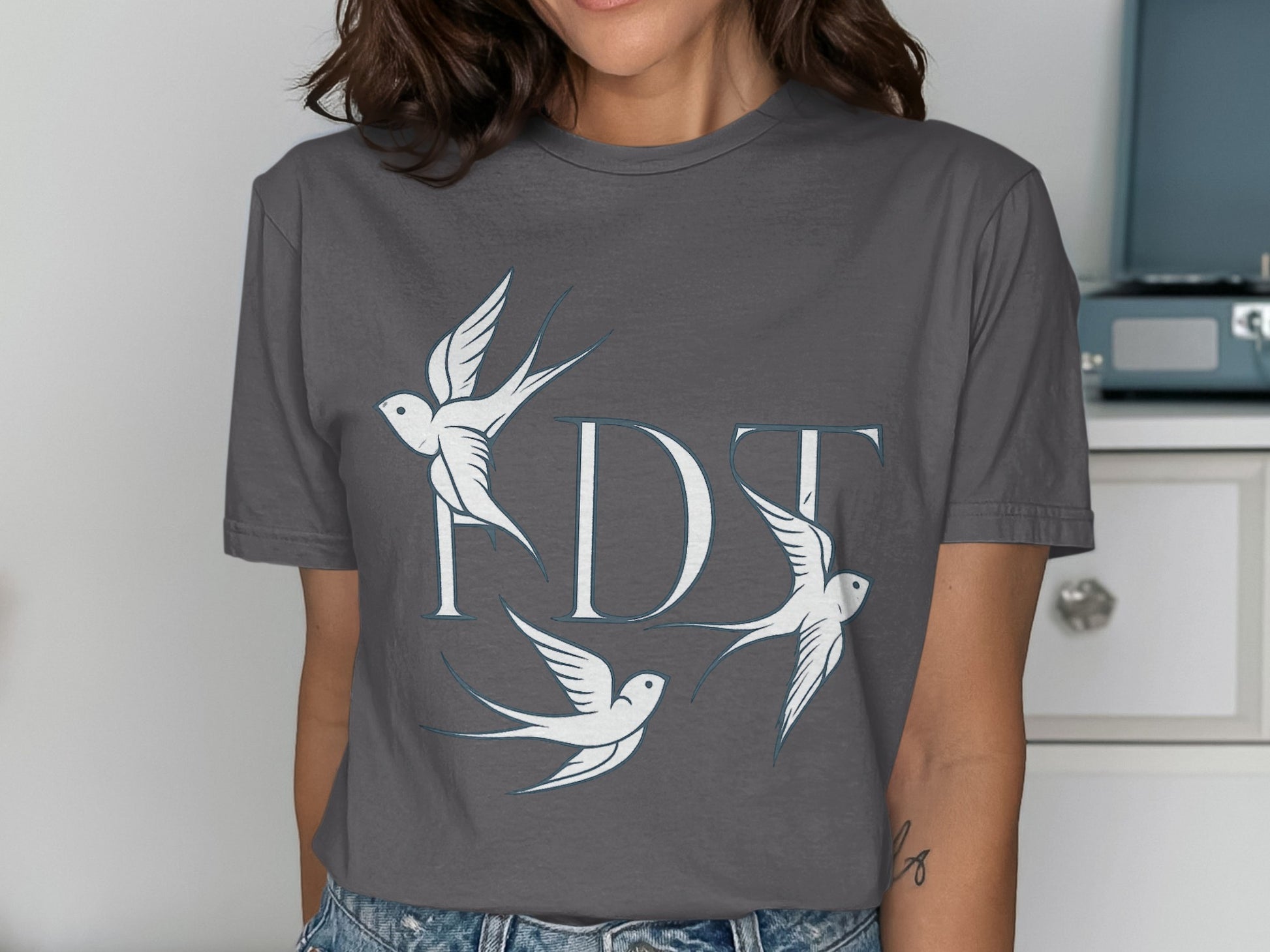 Graphic Birds FDT Design Grey Casual Tee Shirt product