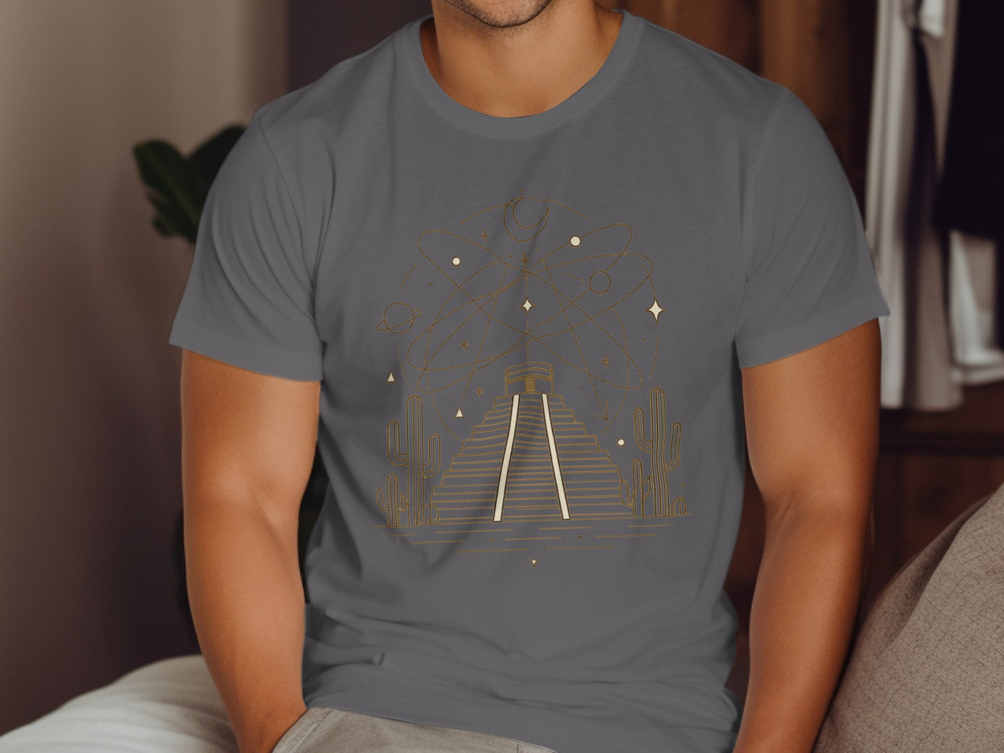 Aztec Pyramid Illustration Graphic Tee Shirt product type