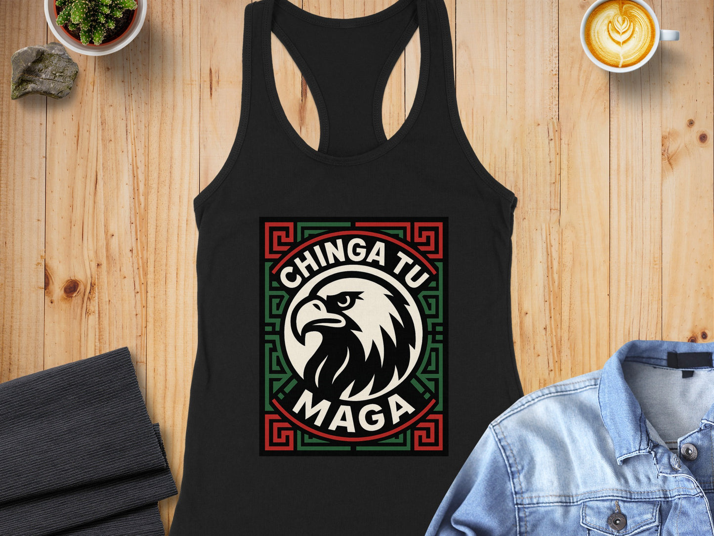 Bold Chinga Tu Maga Eagle Design Tank Top