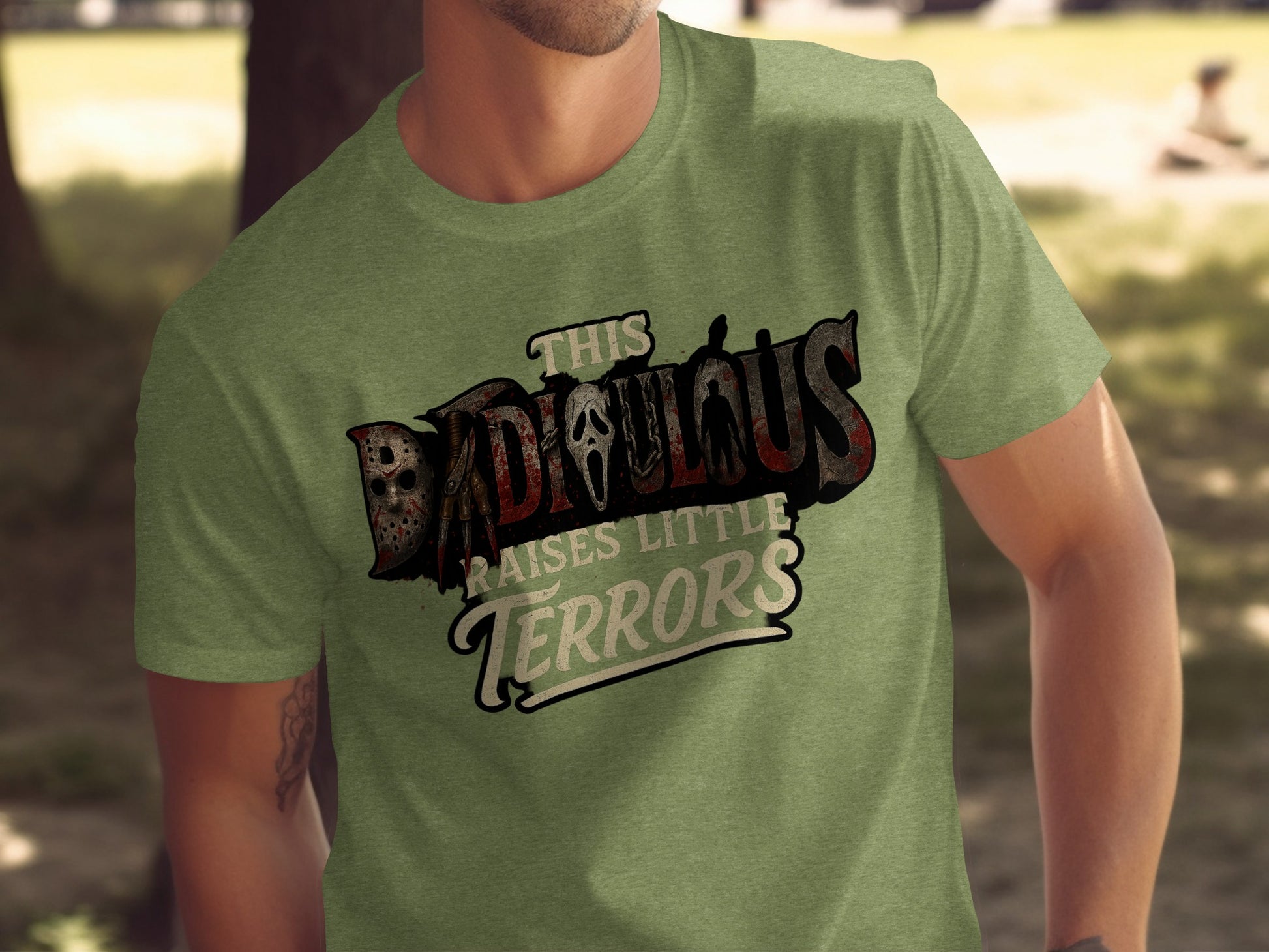 This Dad Raises Little Terrors Graphic Tee product type