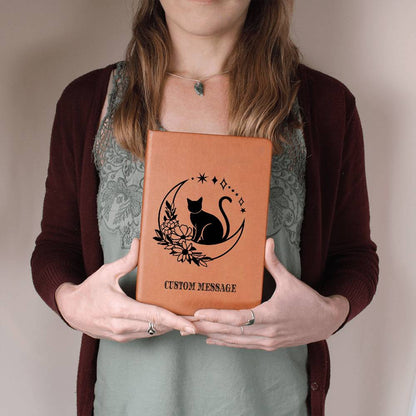 Cat Fan Lover Gift Journal Gift Unique Graphic Vegan Leather Journal - Personalized Gift