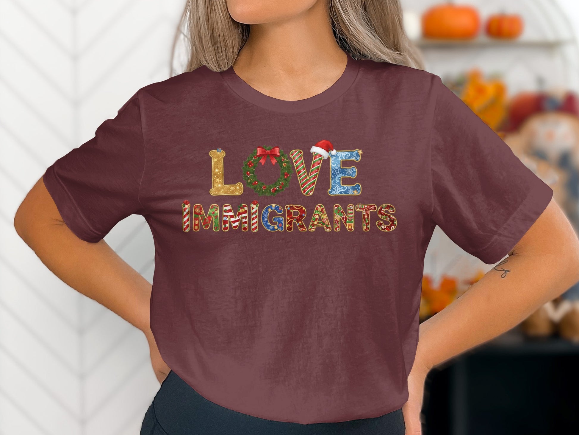 Festive Design Love Immigrants T-Shirt