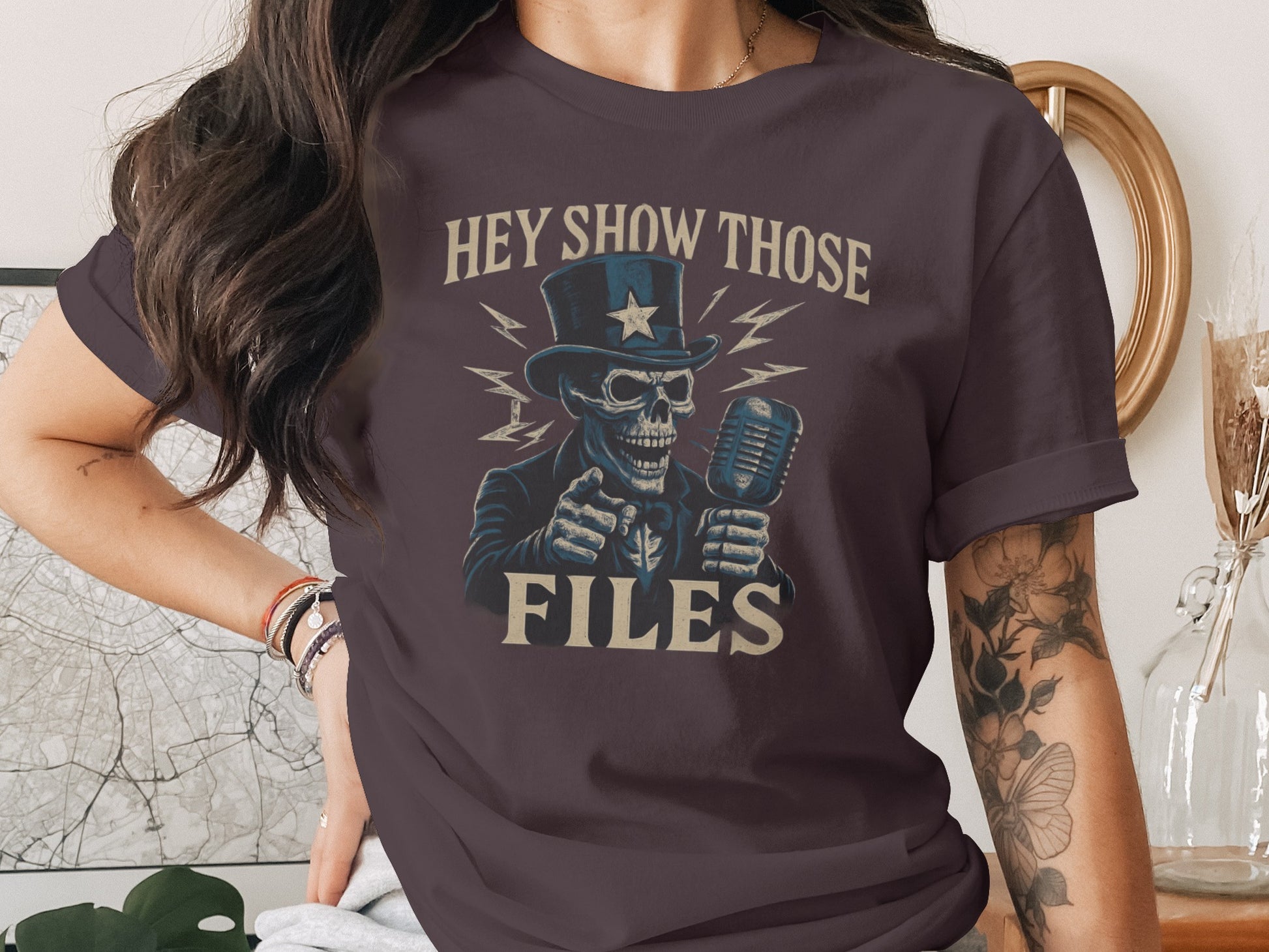 Hey Show Those Files Skeleton Graphic T-Shirt product