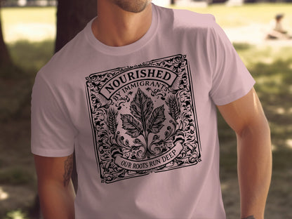Nourished By Immigrants Our Roots Run Deep T-shirt