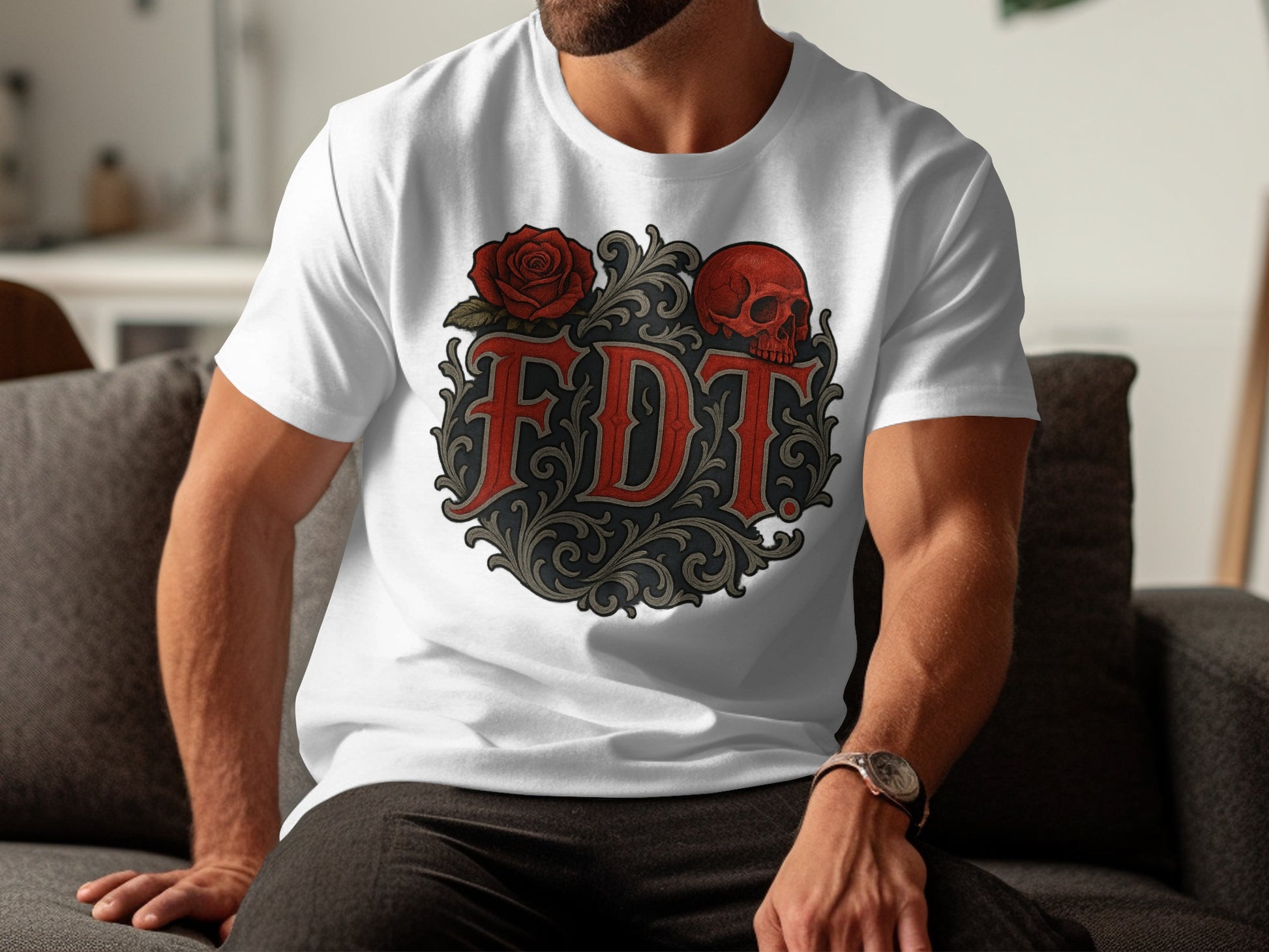 FDT Shirt with Skull and Rose Design product type