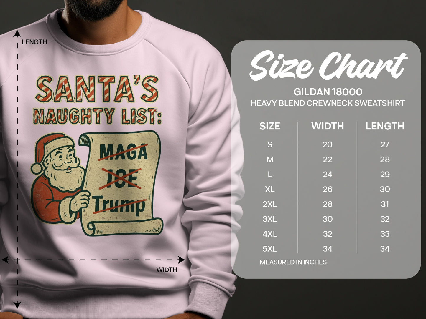 Santa's Naughty List Gildan 18000 Heavy Blend Sweatshirt