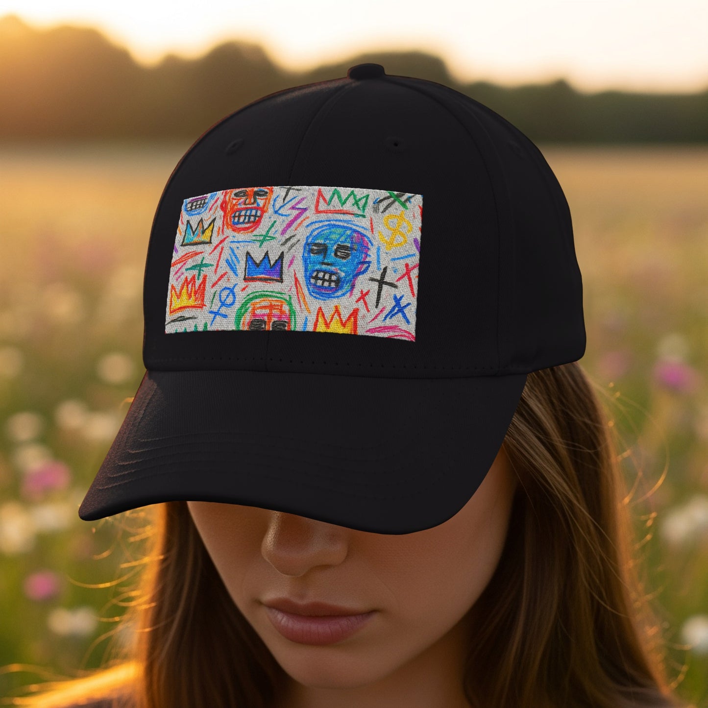 Abstract Face Art Black Baseball Cap product