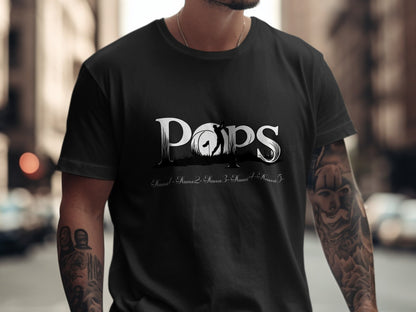 Pops Guitar Themed Graphic Black T-shirt product