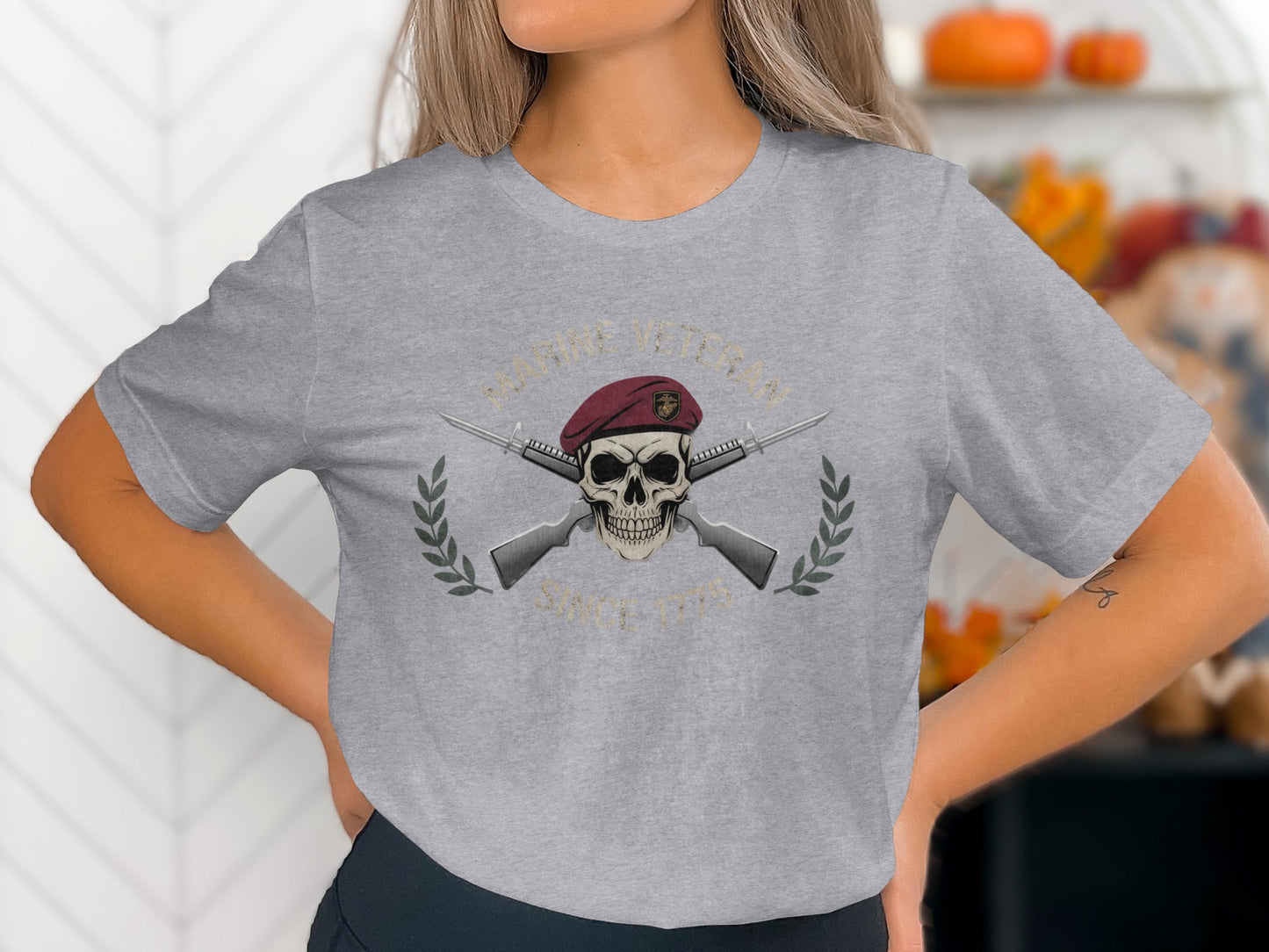 Veteran Skull and Crossed Rifles Graphic Tee