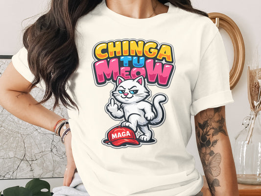 Chinga Tu Meow Maga Cat Funny Middle Finger Cartoon Graphic product type