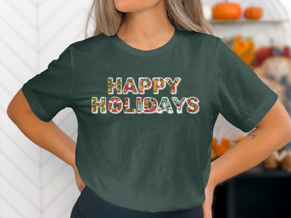 Happy Holidays Festive Graphic T-Shirt