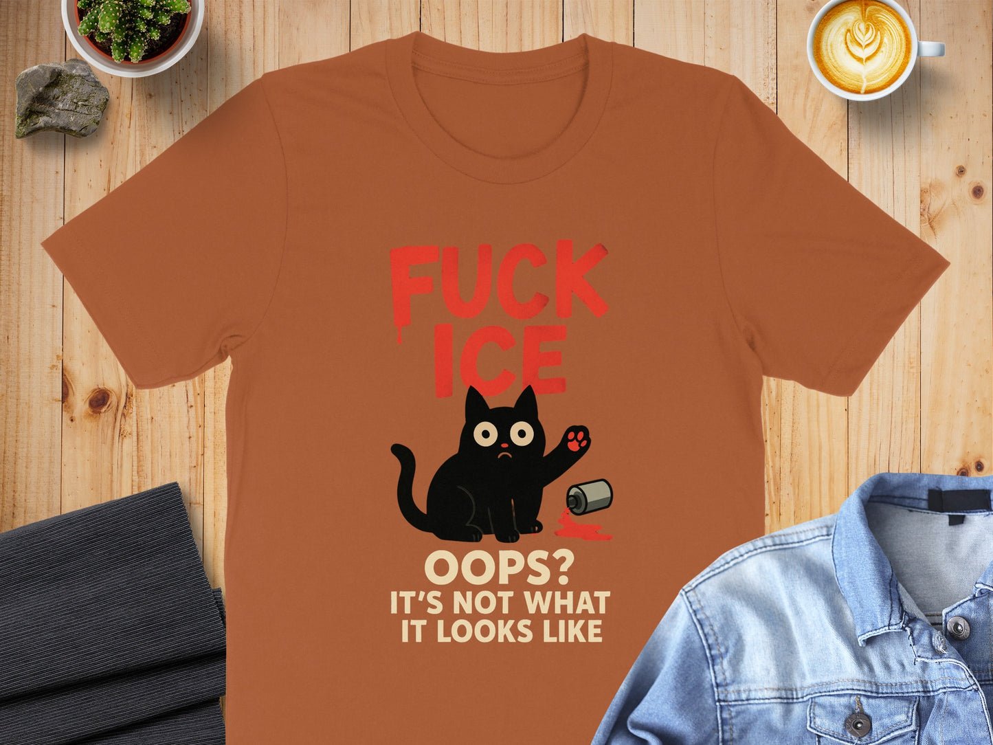 Funny Black Cat Spilled Paint Oops Cute T-shirt product