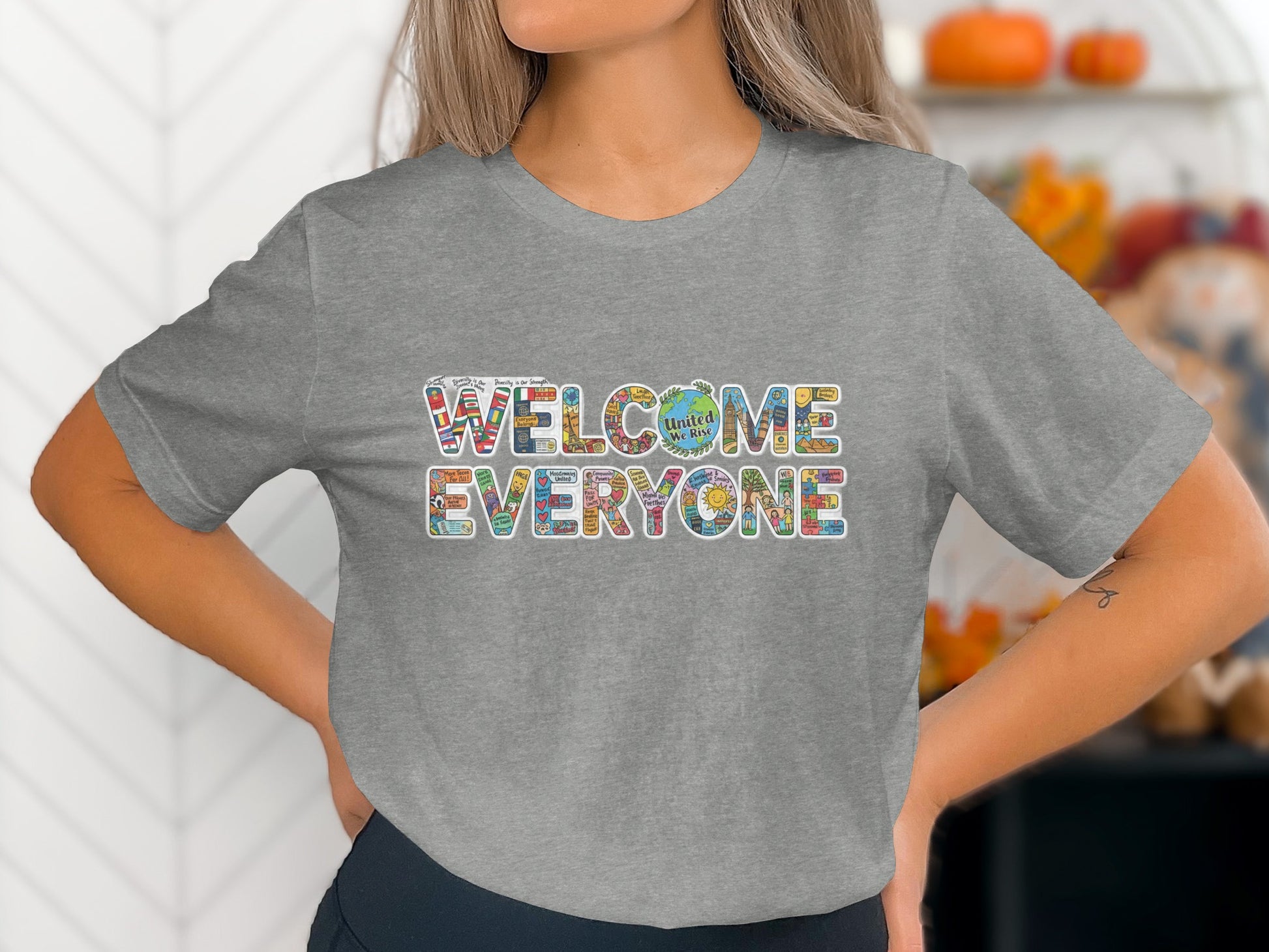 Welcome Everyone Graphic Tee shirt for positive vibes