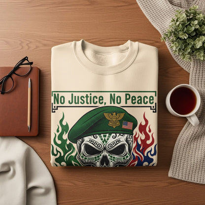 No Justice No Peace Skull Design Sweatshirt