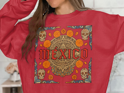 Colorful Aztec Art Skull Design Mexico Product