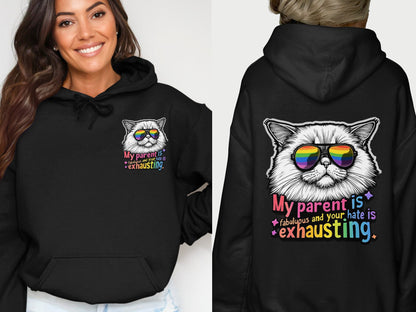 Fabulous Cat with Rainbow Sunglasses Hoodie product